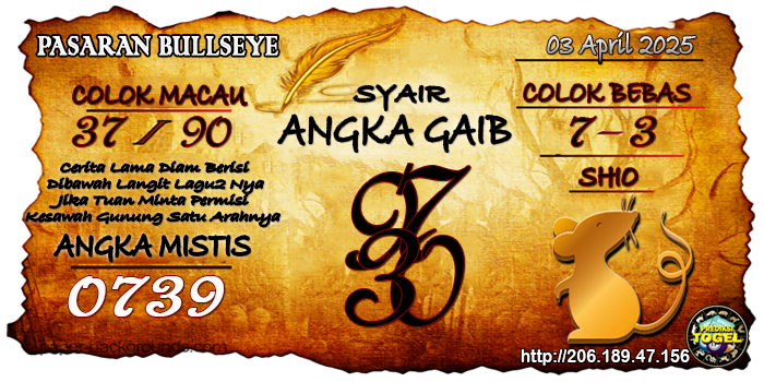 Prediksi Togel Bullseye Kamis 3 April 2025