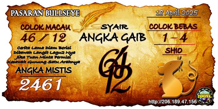 Prediksi Togel Bullseye Jumat 18 April 2025