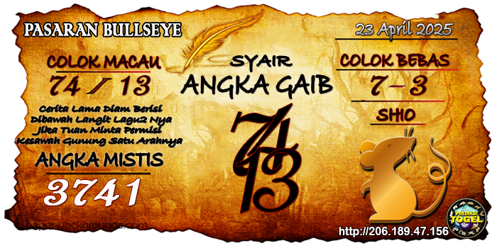 Prediksi Togel Bullseye Rabu 23 April 2025