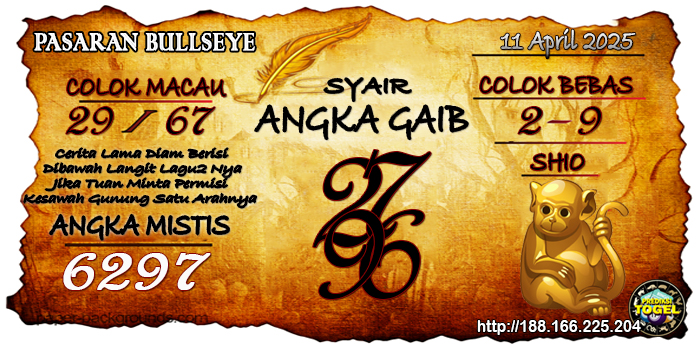 Prediksi Togel Bullseye Jumat 11 April 2025