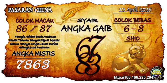 Prediksi Togel China Sabtu 12 April 2025