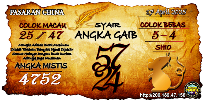 Prediksi Togel China Kamis 17 April 2025