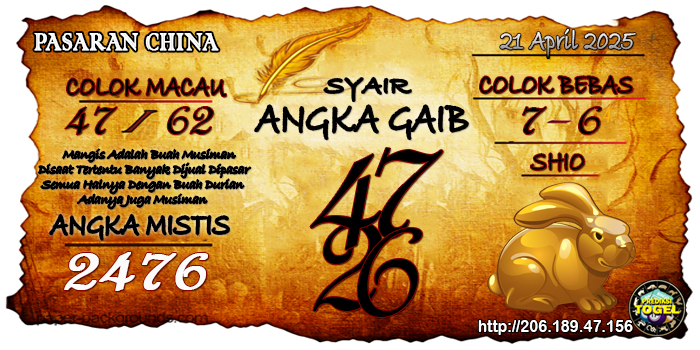 Prediksi Togel China Senin 21 April 2025