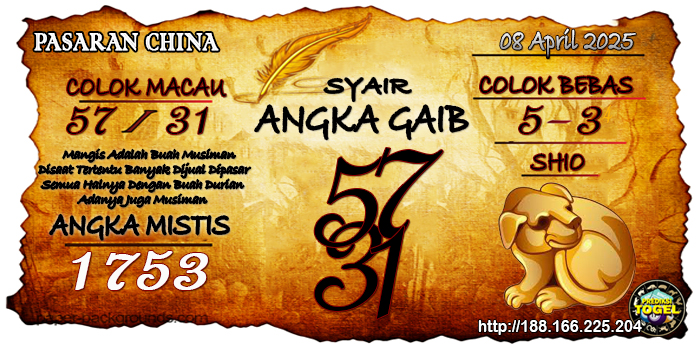 Prediksi Togel China Selasa 8 April 2025