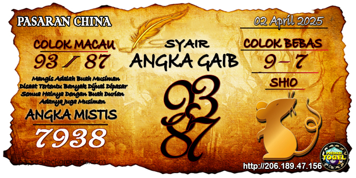 Prediksi Togel China Rabu 2 April 2025