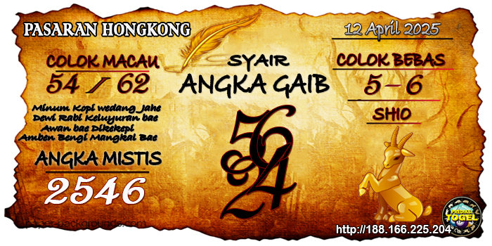 Prediksi Togel Hongkong Sabtu 12 April 2025