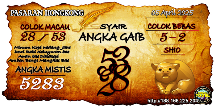 Prediksi Togel Hongkong Sabtu 5 April 2025