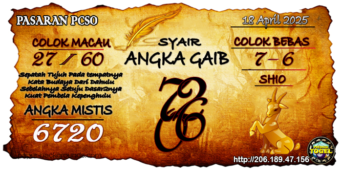 Prediksi Togel Pcso Jumat 18 April 2025