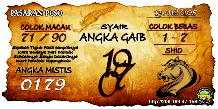 Prediksi Togel Pcso Sabtu 19 April 2025