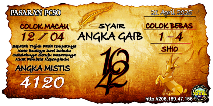 Prediksi Togel Pcso Senin 21 April 2025