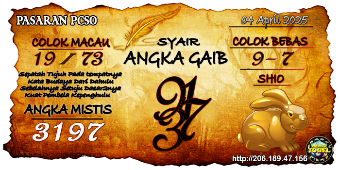 Prediksi Togel Pcso Jumat 4 April 2025