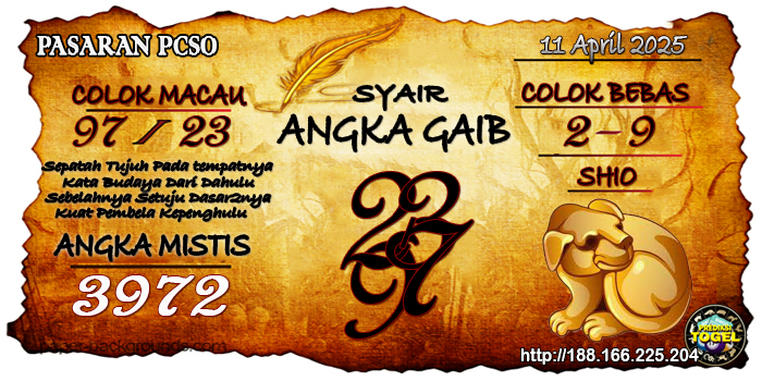 Prediksi Togel Pcso Jumat 11 April 2025