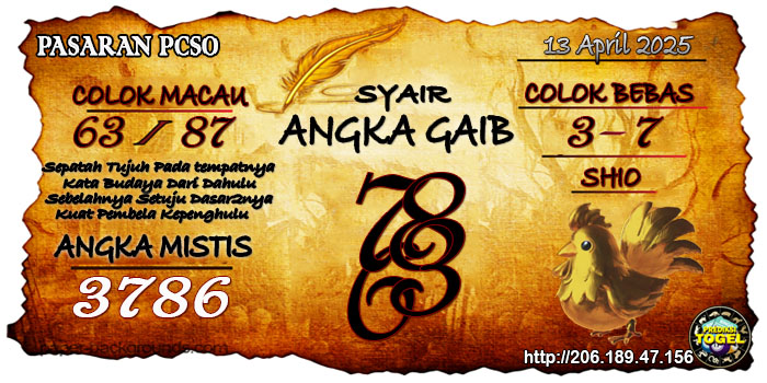 Prediksi Togel Pcso Minggu 13 April 2025