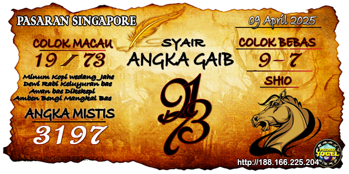 Prediksi Togel Singapore Rabu 9 April 2025