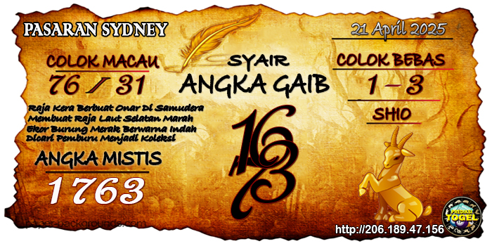Prediksi Togel Sydney Senin 21 April 2025