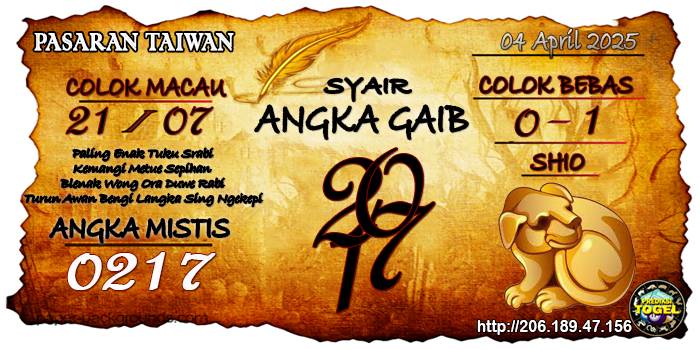 Prediksi Togel Taiwan Jumat 4 April 2025