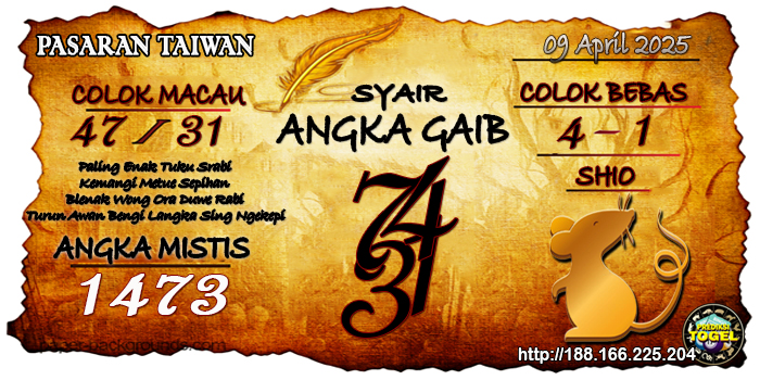 Prediksi Togel Taiwan Rabu 9 April 2025