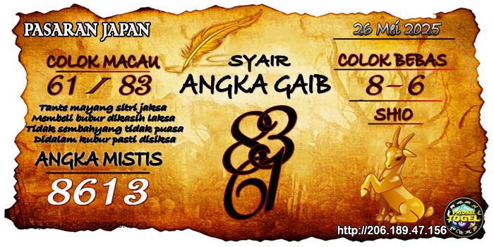 Prediksi Togel Japan Senin 26 Mei 2025