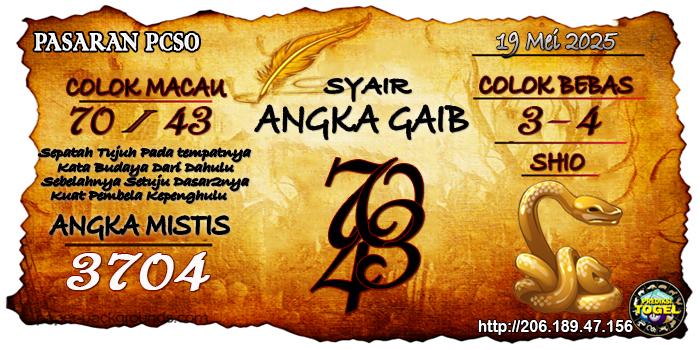 Prediksi Togel Pcso Senin 19 Mei 2025