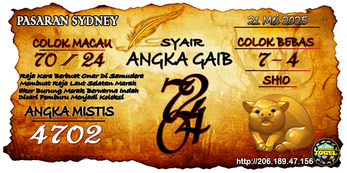Prediksi Togel Sydney Rabu 21 Mei 2025