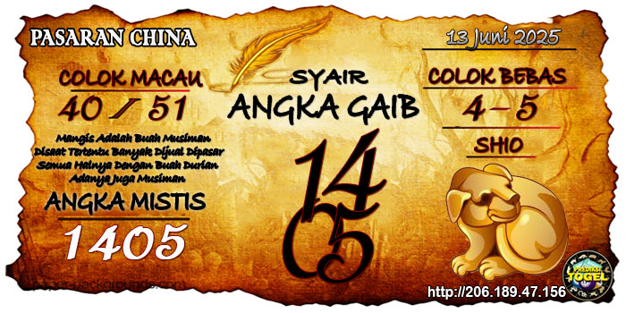 Prediksi Togel China Jumat 13 Juni 2025