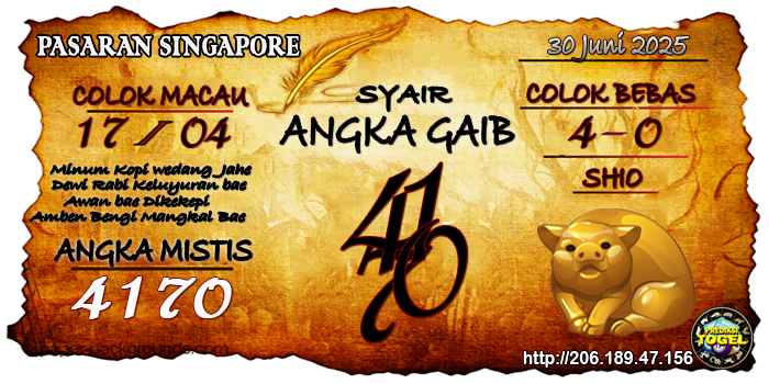 Prediksi Togel Singapore Senin 30 Juni 2025