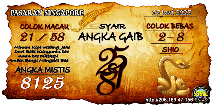 Prediksi Togel Singapore Minggu 15 Juni 2025
