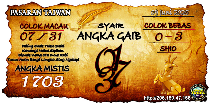 Prediksi Togel Taiwan Senin 9 Juni 2025