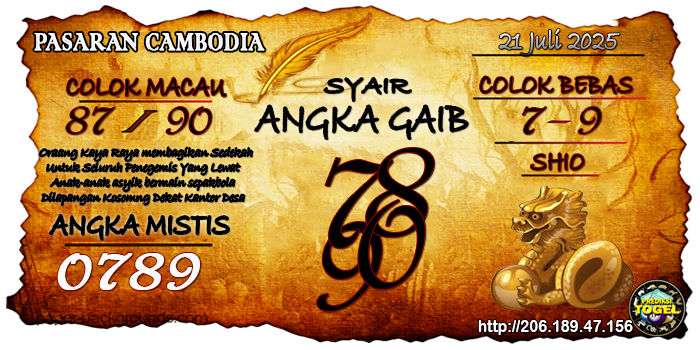 Prediksi Togel Cambodia Senin 21 Juli 2025