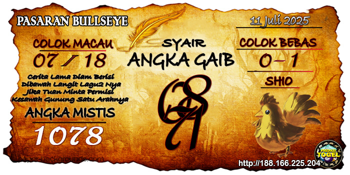 Prediksi Togel Bullseye Jumat 11 Juli 2025