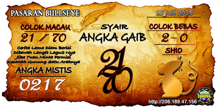 Prediksi Togel Bullseye Selasa 15 Juli 2025