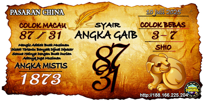 Prediksi Togel China Kamis 10 Juli 2025