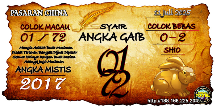 Prediksi Togel China Jumat 11 Juli 2025