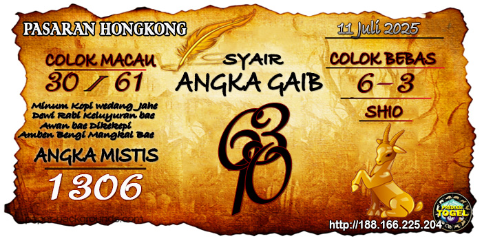 Prediksi Togel Hongkong Jumat 11 Juli 2025