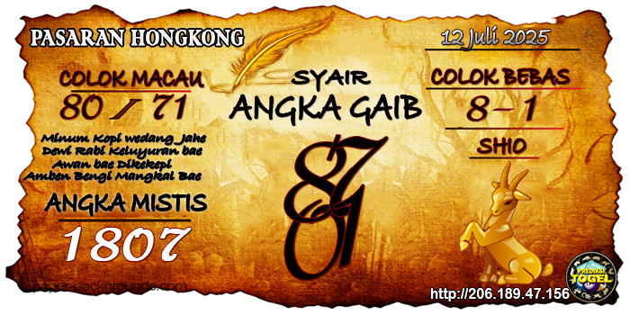 Prediksi Togel Hongkong Sabtu 12 Juli 2025