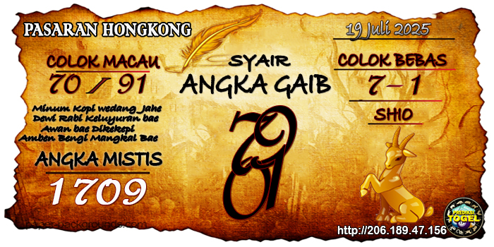 Prediksi Togel Hongkong Sabtu 19 Juli 2025
