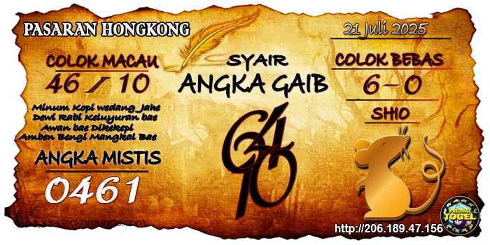 Prediksi Togel Hongkong Senin 21 Juli 2025