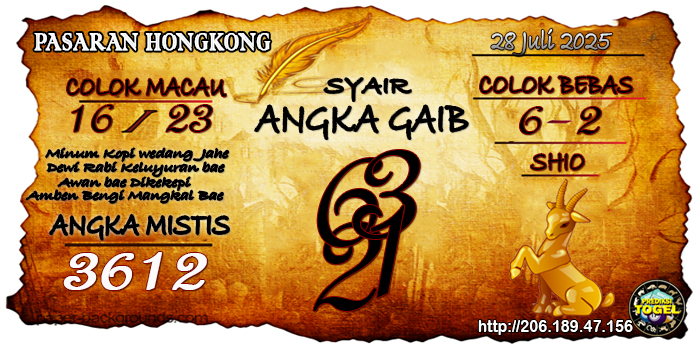 Prediksi Togel Hongkong Senin 28 Juli 2025