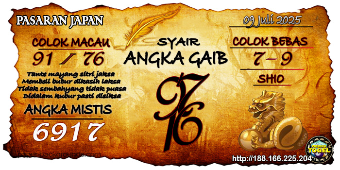 Prediksi Togel Japan Rabu 9 Juli 2025