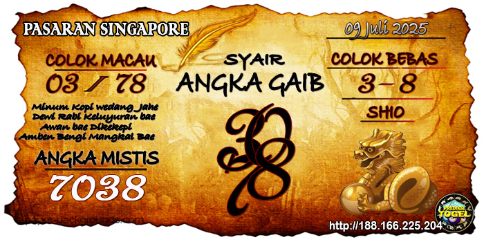 Prediksi Togel Singapore Rabu 9 Juli 2025