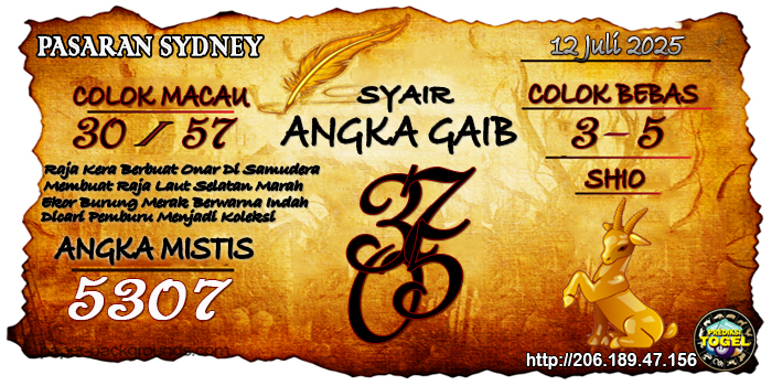 Prediksi Togel Sydney Sabtu 12 Juli 2025