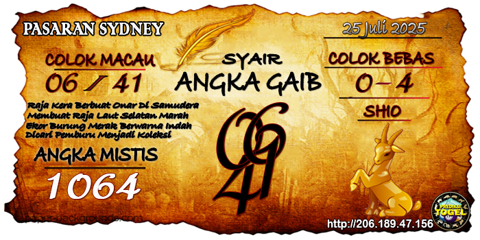 Prediksi Togel Sydney Jumat 25 Juli 2025