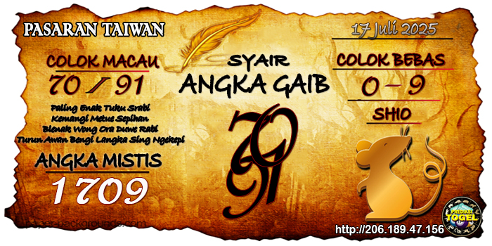 Prediksi Togel Taiwan Kamis 17 Juli 2025