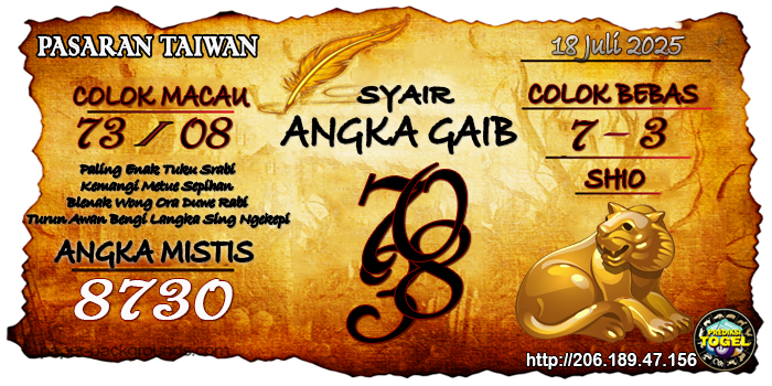 Prediksi Togel Taiwan Jumat 18 Juli 2025