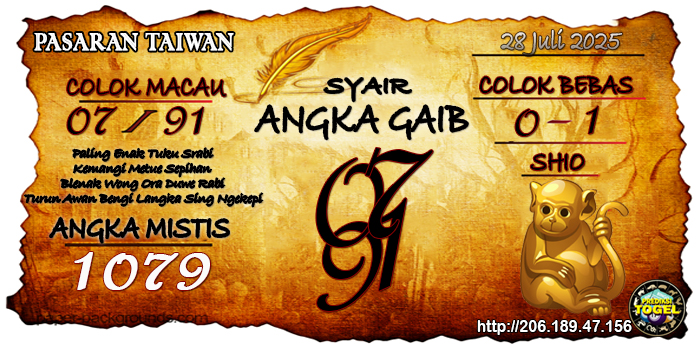 Prediksi Togel Taiwan Senin 28 Juli 2025