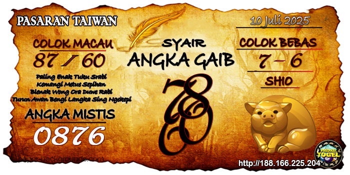 Prediksi Togel Taiwan Kamis 10 Juli 2025
