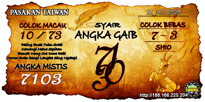 Prediksi Togel Taiwan Jumat 11 Juli 2025