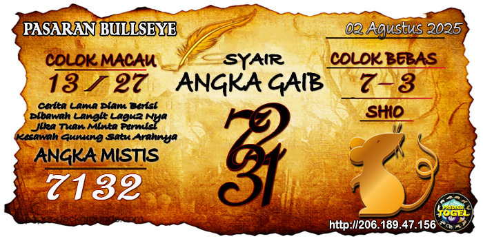 Prediksi Togel Bullseye Sabtu 2 Agustus 2025