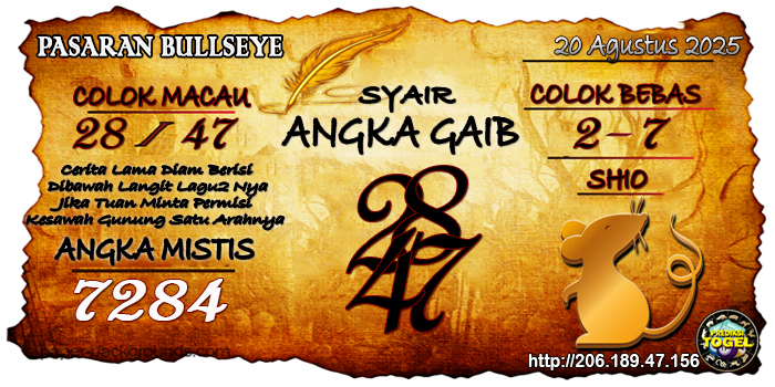 Prediksi Togel Bullseye Rabu 20 Agustus 2025
