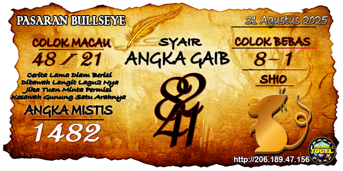 Prediksi Togel Bullseye Minggu 31 Agustus 2025